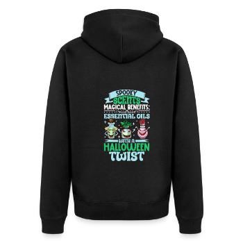 Essential oils for Halloween horror. Essential - Unisex Premium Organic Zip Hoodie - black - Back - Nico (187cm)