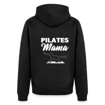 Pilates -Liebhaber Pilates -Lehrer - Unisex Premium Bio Zip Hoodie - Schwarz - Hinten - Nico (187cm)
