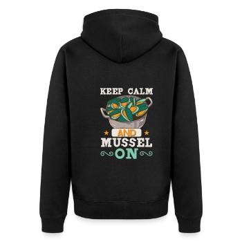 Mussels Seafood Shellfish - Unisex Premium Organic Zip Hoodie - black - Back - Nico (187cm)