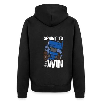 Sprint Car Mom Dirt Track Racing Renntag - Unisex Premium Bio Zip Hoodie - Schwarz - Hinten - Nico (187cm)