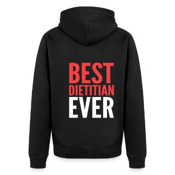 Gesund und Fit Ernährungsberater - Unisex Premium Bio Zip Hoodie - Schwarz - Hinten - Nico (187cm)