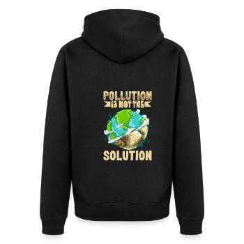 Klimawandel Umwelt Tag Der Erde Planet - Unisex Premium Bio Zip Hoodie - Schwarz - Hinten - Nico (187cm)