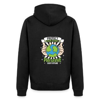 Changement climatique Environnement Jour de la Terre Planète - Veste à capuche bio Premium Unisexe - noir - Dos - Nico (187cm)