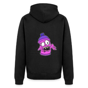 Zombie-Graffiti Spray Sprühmaler - Unisex Premium Bio Zip Hoodie - Schwarz - Hinten - Nico (187cm)