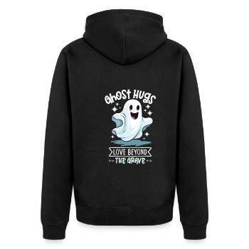 Paranormal Research Halloween Ghost Hunter - Unisex Premium Organic Zip Hoodie - black - Back - Nico (187cm)