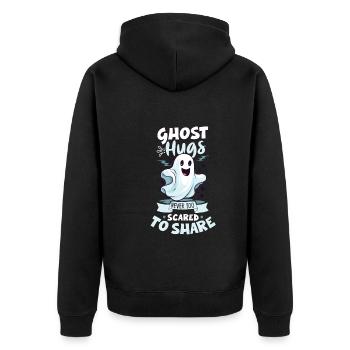 Paranormal Research Halloween Ghost Hunter - Unisex Premium Organic Zip Hoodie - black - Back - Nico (187cm)
