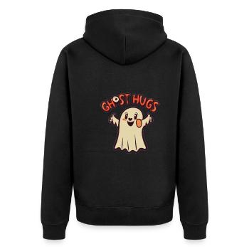 Paranormal Forschungshalloween Ghost Hunter - Unisex Premium Bio Zip Hoodie - Schwarz - Hinten - Nico (187cm)