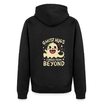 Paranormal Research Halloween Ghost Hunter - Unisex Premium Organic Zip Hoodie - black - Back - Nico (187cm)