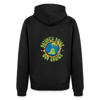 Klimawandel Umwelt Tag Der Erde Planet - Unisex Premium Bio Zip Hoodie - Schwarz - Hinten - Nico (187cm)