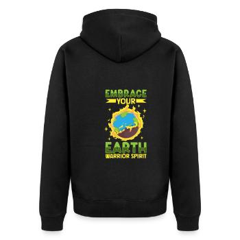 Klimawandel Umwelt Tag Der Erde Planet - Unisex Premium Bio Zip Hoodie - Schwarz - Hinten - Nico (187cm)