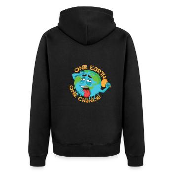Klimawandel Umwelt Tag Der Erde Planet - Unisex Premium Bio Zip Hoodie - Schwarz - Hinten - Nico (187cm)