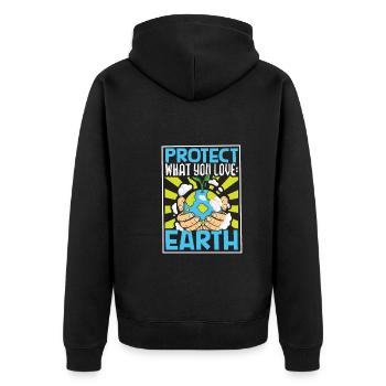 Changement climatique Environnement Jour de la Terre Planète - Veste à capuche bio Premium Unisexe - noir - Dos - Nico (187cm)