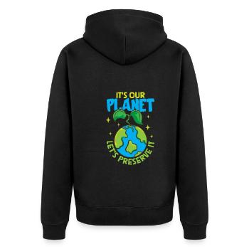 Changement climatique Environnement Jour de la Terre Planète - Veste à capuche bio Premium Unisexe - noir - Dos - Nico (187cm)