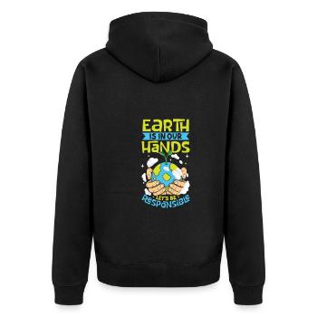 Changement climatique Environnement Jour de la Terre Planète - Veste à capuche bio Premium Unisexe - noir - Dos - Nico (187cm)