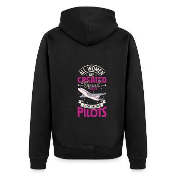 Pilot Aviation Airplane Airline Future Pilots - Unisex Premium Organic Zip Hoodie - black - Back - Nico (187cm)