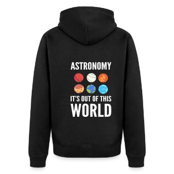 Astronomie -Humor Meteorologe - Unisex Premium Bio Zip Hoodie - Schwarz - Hinten - Nico (187cm)
