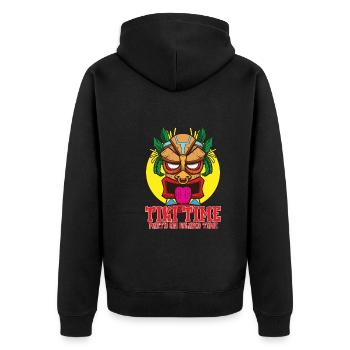 Tiki Mask Hawaiian Decor Luau Party - Veste à capuche bio Premium Unisexe - noir - Dos - Nico (187cm)