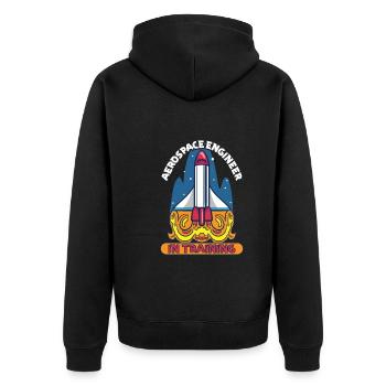 Astronaut Astronomie Sonnensystem Weltraum Kinder - Unisex Premium Bio Zip Hoodie - Schwarz - Hinten - Nico (187cm)