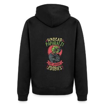 Zombie Photographer Horror Photographer Spooky - Unisex Premium Organic Zip Hoodie - black - Back - Nico (187cm)