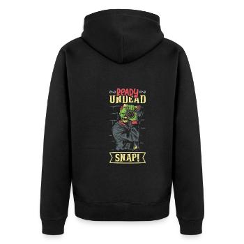 Zombie Photographer Horror Photographer Spooky - Unisex Premium Organic Zip Hoodie - black - Back - Nico (187cm)