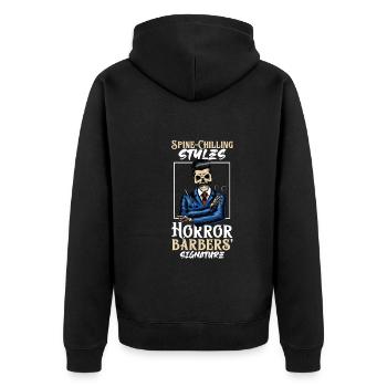 Horreur Spooky Coiffeur Coiffeur Cheveux - Veste à capuche bio Premium Unisexe - noir - Dos - Nico (187cm)