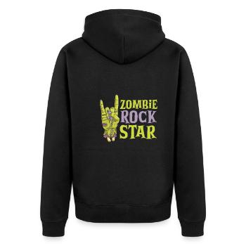 Zombie Rock'n Roll Horror Rock Headbanging Rock - Unisex Premium Organic Zip Hoodie - black - Back - Nico (187cm)