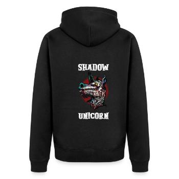 Licorne noire Licorne d’horreur Licorne de minuit - Veste à capuche bio Premium Unisexe - noir - Dos - Nico (187cm)