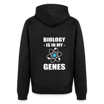 Wissenschaft Biologie Biologieprofessor - Unisex Premium Bio Zip Hoodie - Schwarz - Hinten - Nico (187cm)