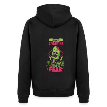 Eiscreme-liebhaber Lustiges Eis Ich Liebe - Unisex Premium Bio Zip Hoodie - Schwarz - Hinten - Nico (187cm)