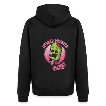 Eiscreme-liebhaber Lustiges Eis Ich Liebe - Unisex Premium Bio Zip Hoodie - Schwarz - Hinten - Nico (187cm)