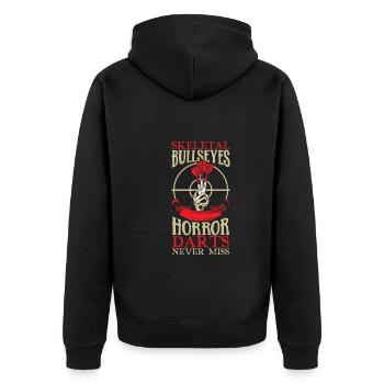 Scary Darts Darts Player Dartboard Darts Board - Unisex Premium Organic Zip Hoodie - black - Back - Nico (187cm)