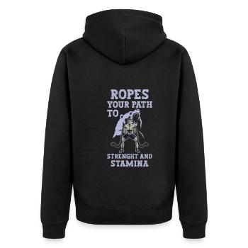 Cordes d'entraînement à la corde, cordes de combat, cadeaux de remise en forme - Veste à capuche bio Premium Unisexe - noir - Dos - Nico (187cm)