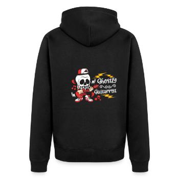 Funny Horror Spooky Guitar Guitarist Ghostly - Unisex Premium Organic Zip Hoodie - black - Back - Nico (187cm)