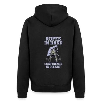Cordes d'entraînement à la corde, cordes de combat, cadeaux de remise en forme - Veste à capuche bio Premium Unisexe - noir - Dos - Nico (187cm)