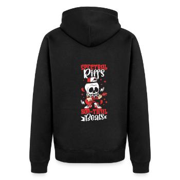 Funny Horror Spooky Guitar Guitarist Ghostly - Unisex Premium Organic Zip Hoodie - black - Back - Nico (187cm)