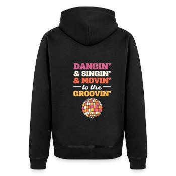 Klassische Disco Tanzlehrer - Unisex Premium Bio Zip Hoodie - Schwarz - Hinten - Nico (187cm)