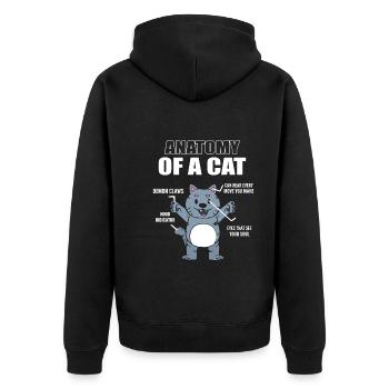 Anatomy Of A Cat Tierarzt - Unisex Premium Bio Zip Hoodie - Schwarz - Hinten - Nico (187cm)