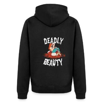 Creepy Sirens, Horror Mermaid, Creepy - Unisex Premium Organic Zip Hoodie - black - Back - Nico (187cm)