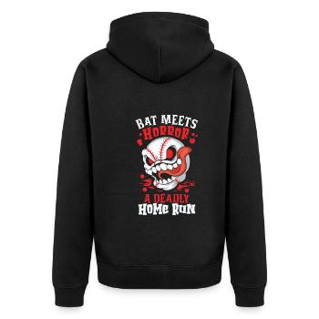 Horror Baseball Creepy Baseball Spooky - Unisex Premium Organic Zip Hoodie - black - Back - Nico (187cm)
