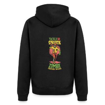 Horror Zombie Player Zombie Linebacker Soccer - Unisex Premium Organic Zip Hoodie - black - Back - Nico (187cm)