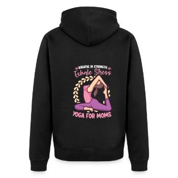 Yoga Maman Vie Yoga Pratique Maternité - Veste à capuche bio Premium Unisexe - noir - Dos - Nico (187cm)