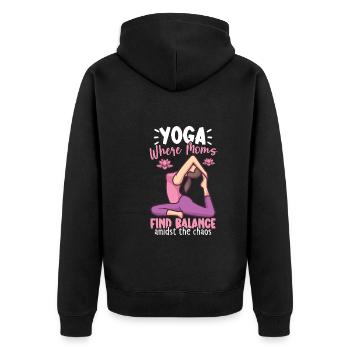 Yoga Maman Vie Yoga Pratique Maternité - Veste à capuche bio Premium Unisexe - noir - Dos - Nico (187cm)