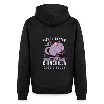 Chinchilla Propriétaire Chinchilla Enthusiast - Veste à capuche bio Premium Unisexe - noir - Dos - Nico (187cm)