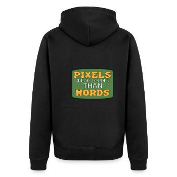 Lustige Retro-gaming-kultur - Unisex Premium Bio Zip Hoodie - Schwarz - Hinten - Nico (187cm)