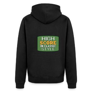 Drôle de culture du jeu rétro - Veste à capuche bio Premium Unisexe - noir - Dos - Nico (187cm)