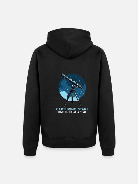 Astrophotography Astronomy Space Camera - Unisex Premium Organic Zip Hoodie - black