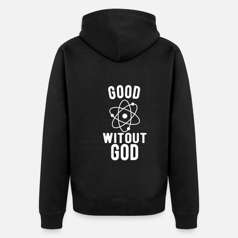 Athée, Athéisme, Anti-religion, Sécurité, - Veste à capuche bio Premium Unisexe - noir
