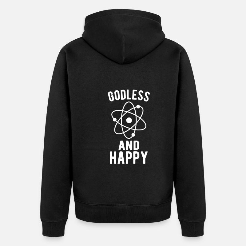 Athée, Athéisme, Anti-religion, Sécurité, - Veste à capuche bio Premium Unisexe - noir