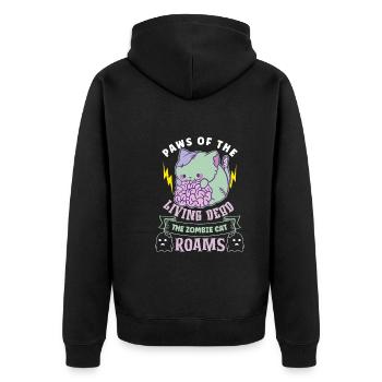 Zombie Cat Undead Kitty Horror Meow Creepy - Unisex Premium Organic Zip Hoodie - black - Back - Nico (187cm)