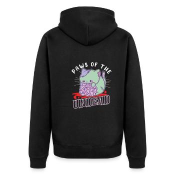 Zombie Cat Undead Kitty Horror Meow Creepy - Unisex Premium Organic Zip Hoodie - black - Back - Nico (187cm)